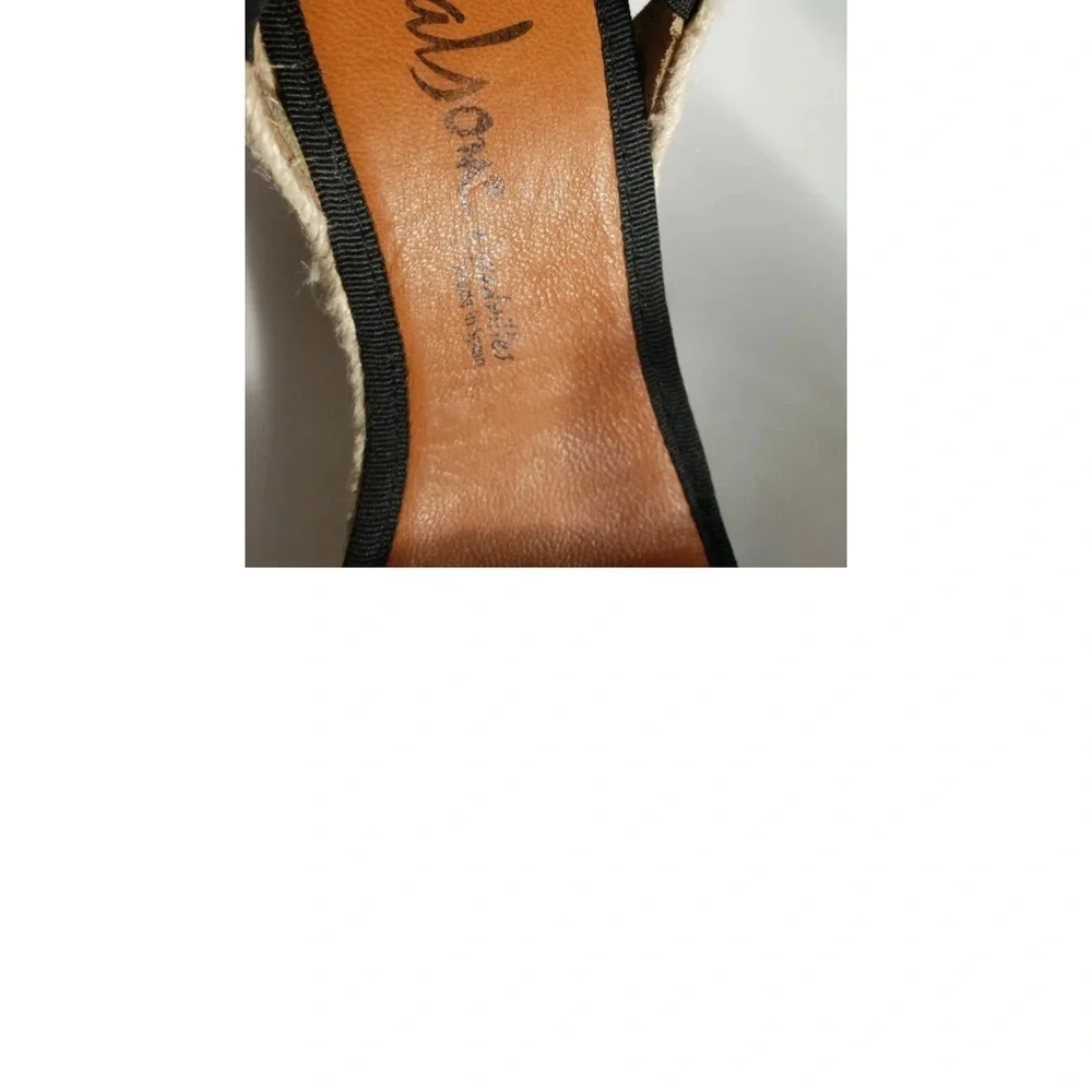 Dalson Espadrilles Open-Toe Wedge Women's 10 Black Handmade Spain NWT